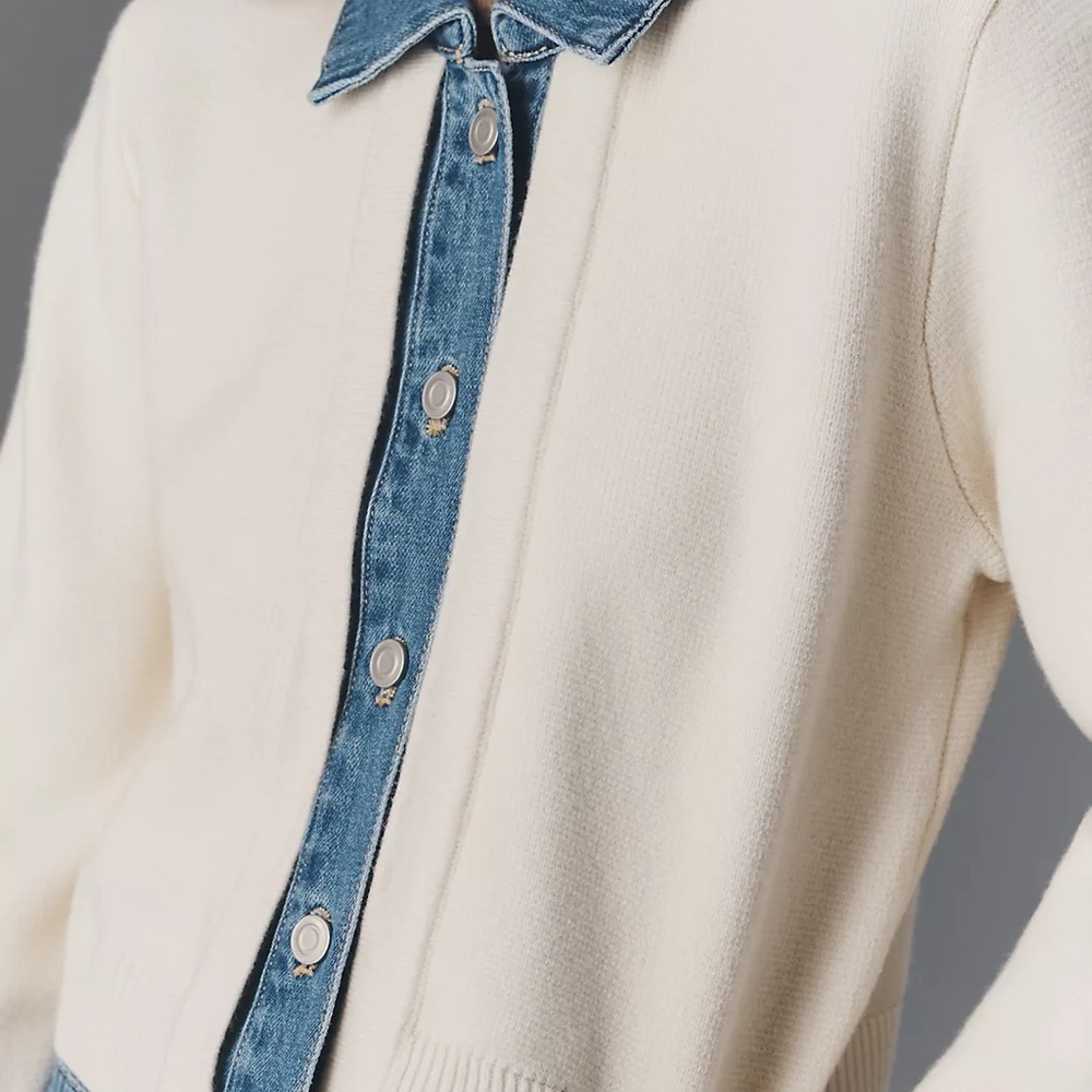 NVLT Mixed Denim Knit Jacket
